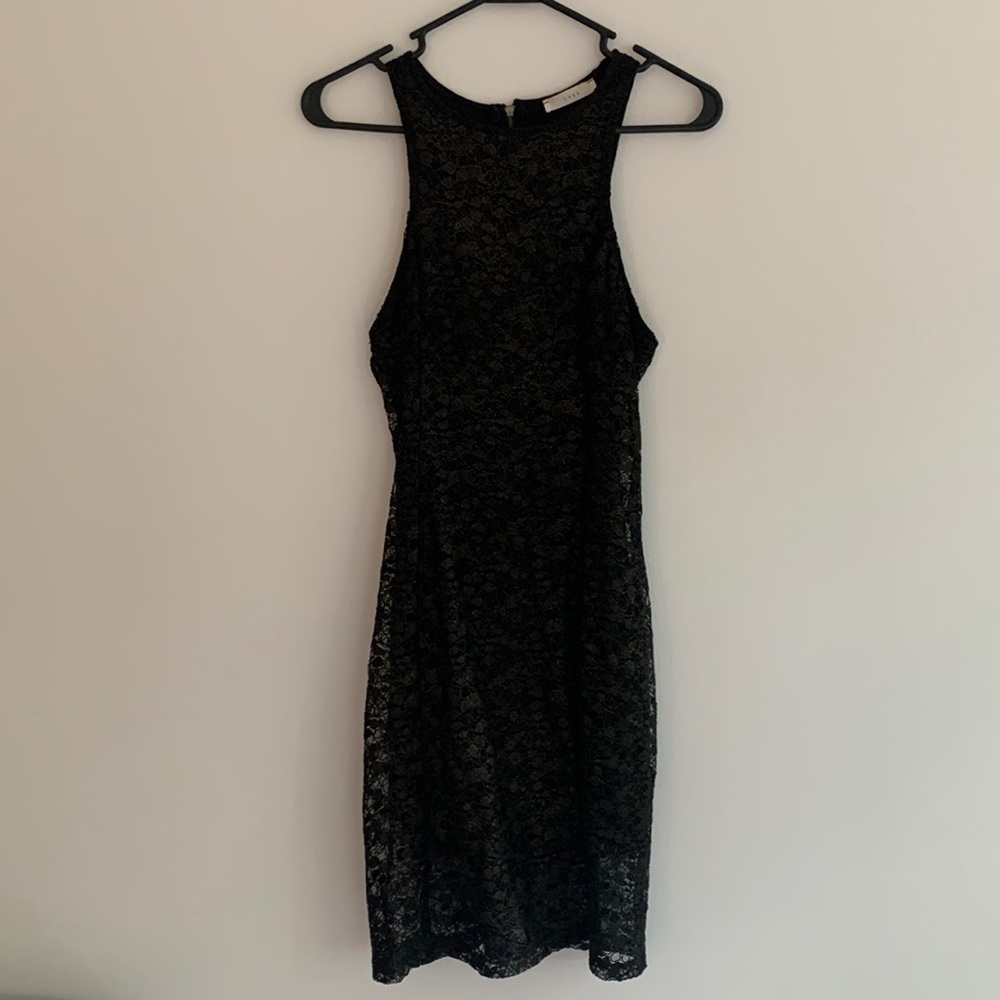 Lush black and gold pattern dress
